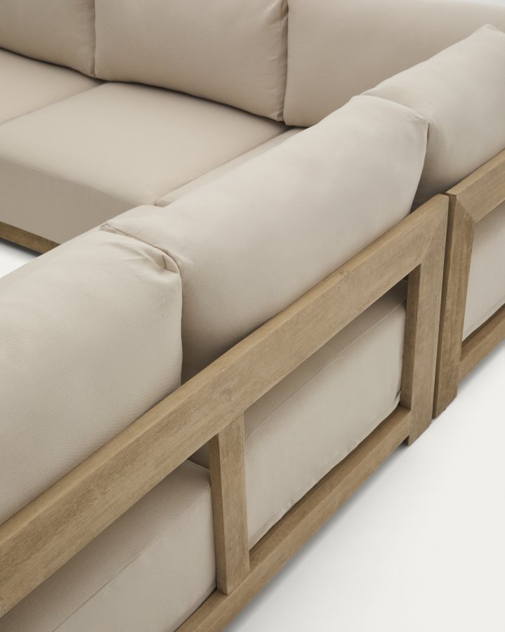 KAVE HOME Ambra 5-pers. udendrs havehjrnesofa, m. aftagelige hynder - akacietr (248cm)