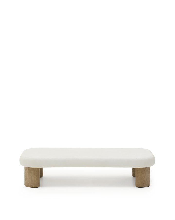 KAVE HOME Labra sofabord i cement og akacietr 140 x 70cm