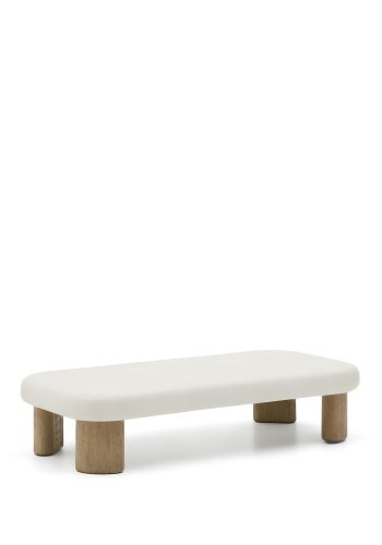 KAVE HOME Labra sofabord i cement og akacietr 140 x 70cm