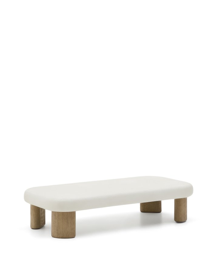 KAVE HOME Labra sofabord i cement og akacietr 140 x 70cm