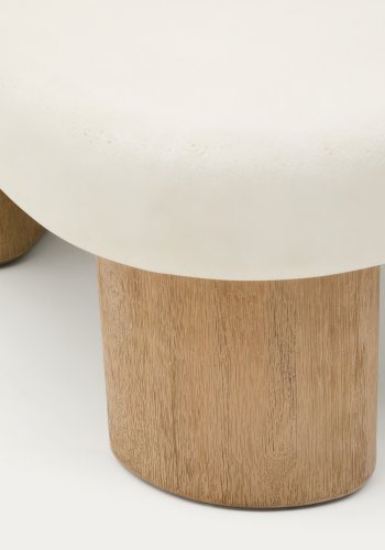 KAVE HOME Labra sofabord i cement og akacietr 140 x 70cm