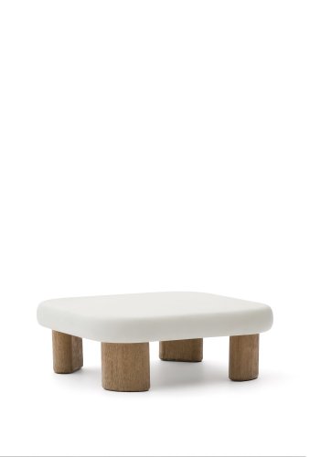 KAVE HOME Labra sofabord i cement og akacietr 80 x 80cm