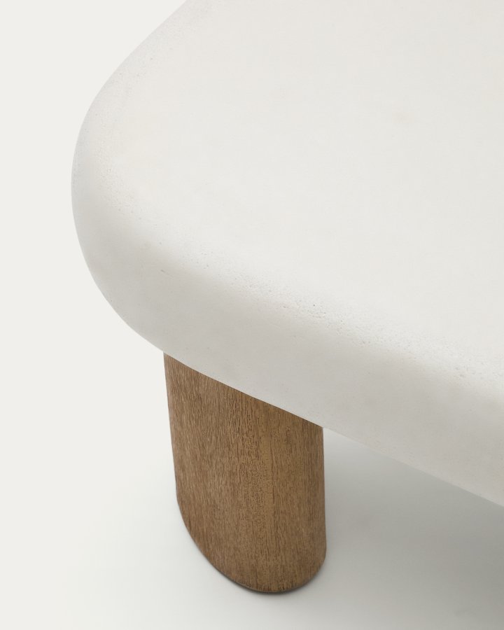 KAVE HOME Labra sofabord i cement og akacietr 80 x 80cm