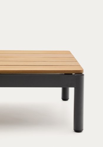  KAVE HOME Sorells sofabord i grt aluminium og teaktr 52,4 x 91 cm FSC 100%