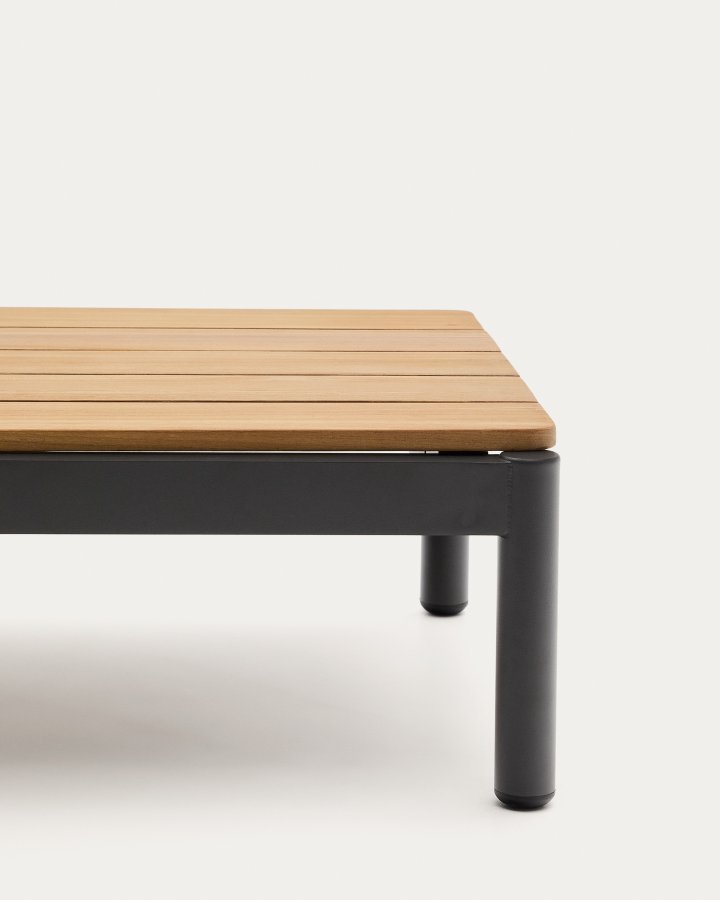  KAVE HOME Sorells sofabord i grt aluminium og teaktr 52,4 x 91 cm FSC 100%