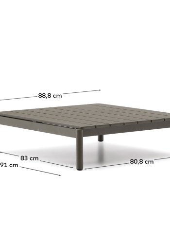 KAVE HOME Sorells udendrs sofabord, rektangulr - grn aluminium (89x91)