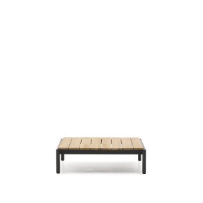  KAVE HOME Sorells sofabord i grt aluminium og teaktr 89 x 91 cm FSC 100%