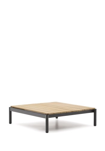  KAVE HOME Sorells sofabord i grt aluminium og teaktr 89 x 91 cm FSC 100%