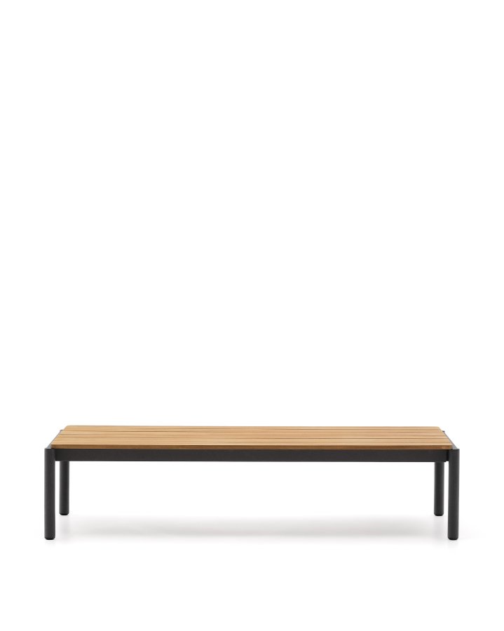  KAVE HOME Sorells sofabord i grt aluminium og teaktr 63 x 144,6 cm FSC 100%