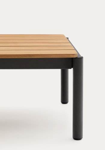  KAVE HOME Sorells sofabord i grt aluminium og teaktr 63 x 144,6 cm FSC 100%