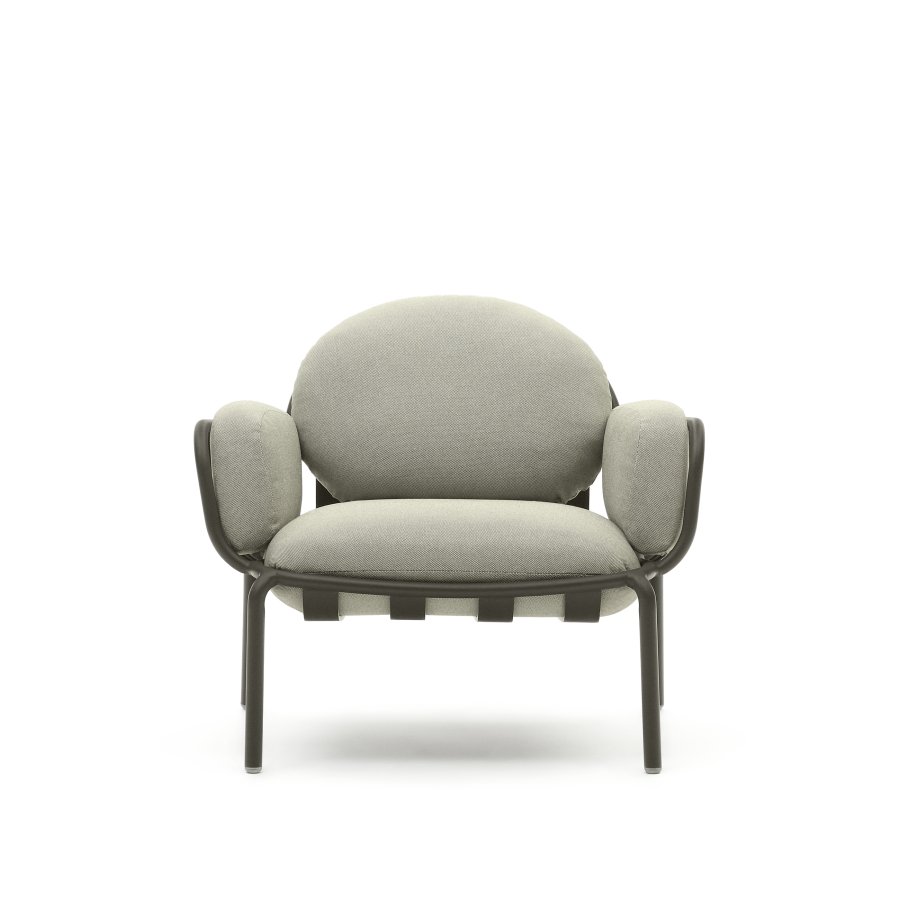 KAVE HOME Joncols havestol, m. beige hynder - grn aluminium