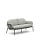 KAVE HOME Joncols 2 pers. havesofa, m. gr hynder - gr aluminium