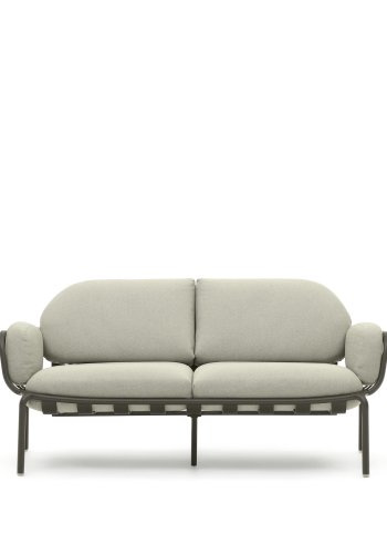 KAVE HOME Joncols 2 pers. havesofa, m. beige hynder - grn aluminium