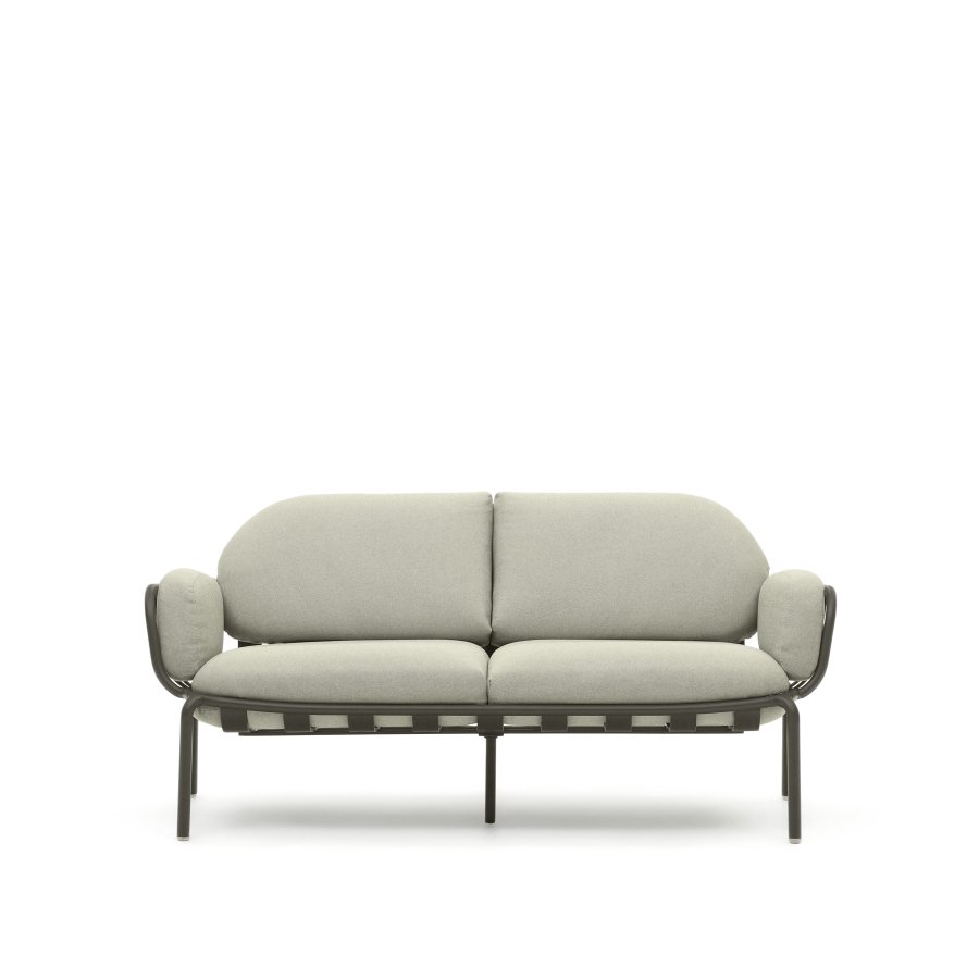 KAVE HOME Joncols 2 pers. havesofa, m. beige hynder - grn aluminium
