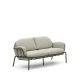 KAVE HOME Joncols 2 pers. havesofa, m. beige hynder - grn aluminium