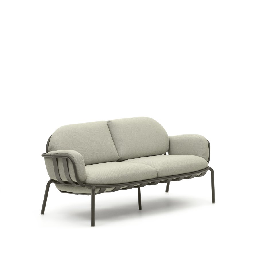 KAVE HOME Joncols 2 pers. havesofa, m. beige hynder - grn aluminium