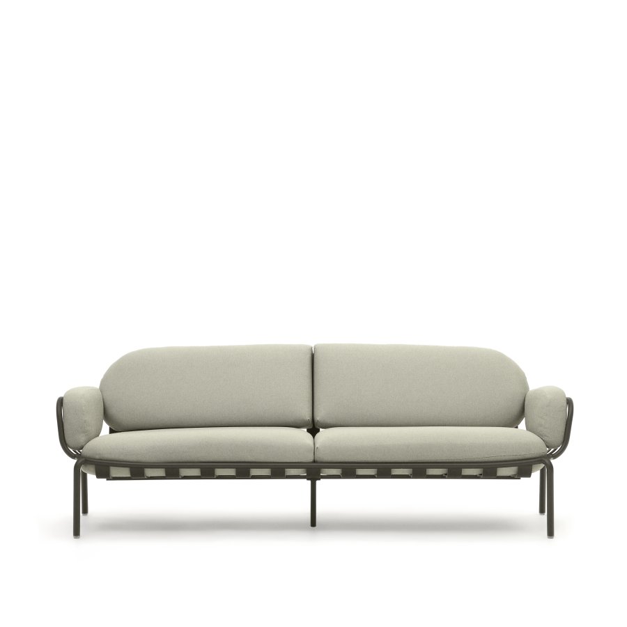 KAVE HOME Joncols 3 pers. havesofa, m. beige hynder - grn aluminium
