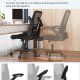 SONGMICS kontorstol, m. justerbar lndesttte, foldbare armln, hjul - sort mesh og stof