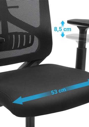 SONGMICS kontorstol, m. lndesttte, nakkesttte, armln, vippefunktion, hjdejustering - sort mesh 