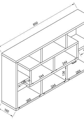 VCM NORDIC Opila vghylde, m. 8 rum - hvid tr