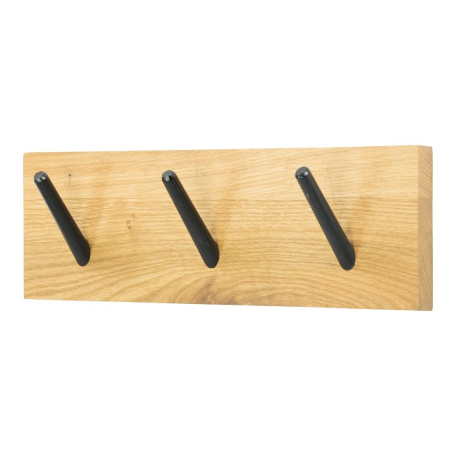 TORNA DESIGN Pic 3 knagerkke, m. 3 knager - natur og sort eg (B:30)