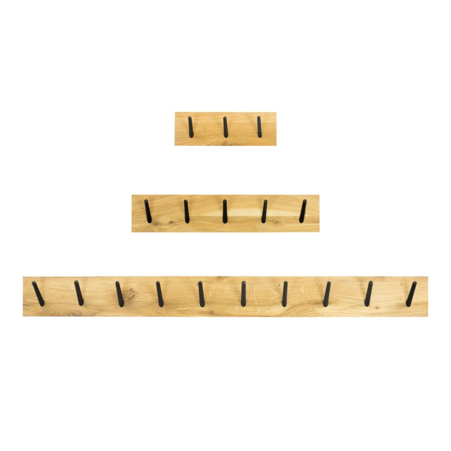 TORNA DESIGN Pic 3 knagerkke, m. 3 knager - natur og sort eg (B:30)