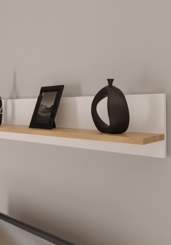 KOCOT Denver vghylde, rektangulr - hvid og natur hickory spnplader