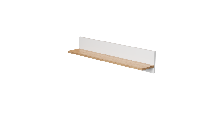 KOCOT Denver vghylde, rektangulr - hvid og natur hickory spnplader