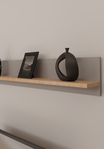 KOCOT Denver vghylde, rektangulr - chinchilla gr og natur hickory spnplader