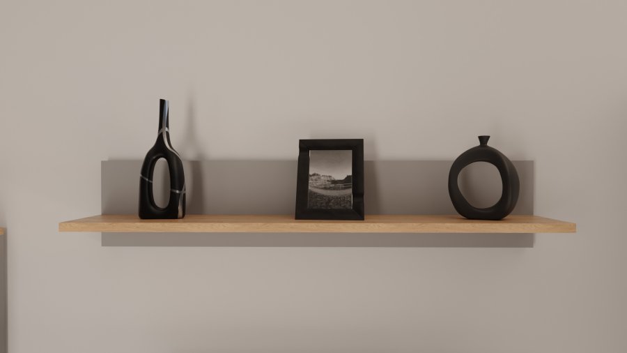 KOCOT Denver vghylde, rektangulr - chinchilla gr og natur hickory spnplader