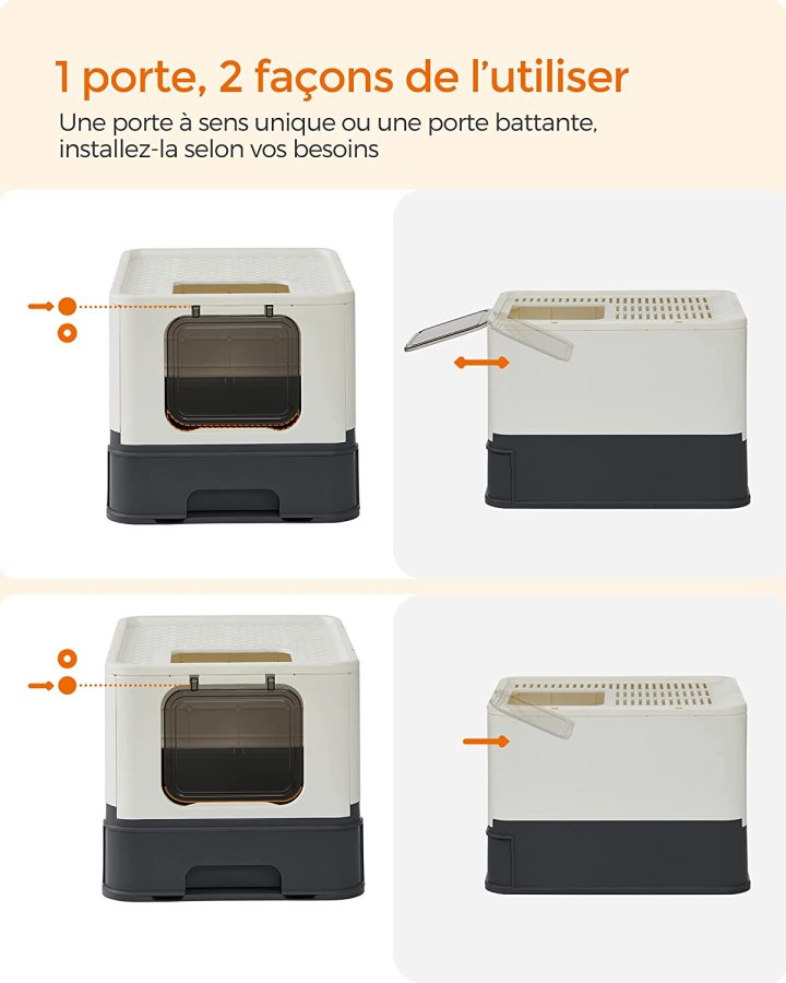 FEANDREA lukket kattebakke, m. aftagelig bakke, skovl, brste, anti-lkage - beige og sort stl