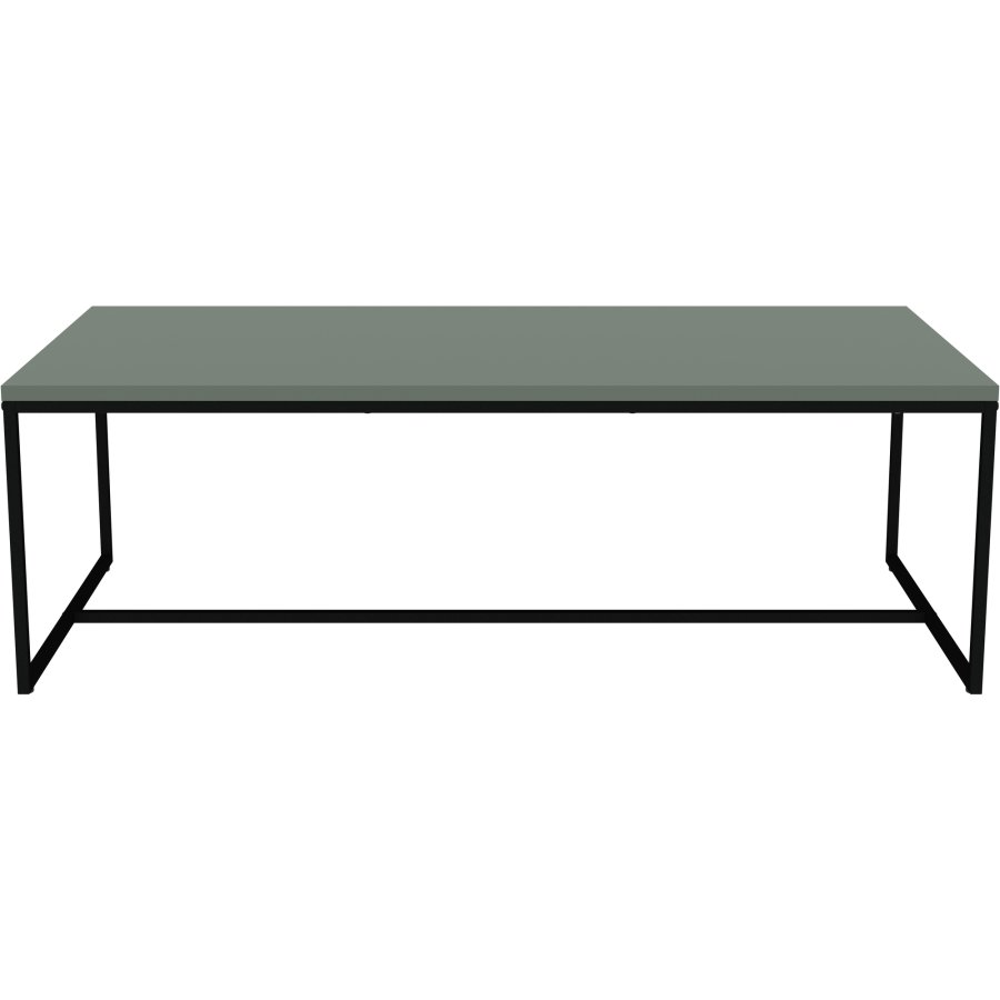 TENZO Lipp sofabord, rektangulr - misty grn spnplade og sort metal (120x60)