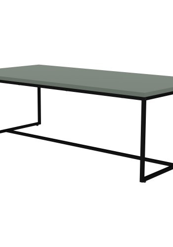 TENZO Lipp sofabord, rektangulr - misty grn spnplade og sort metal (120x60)