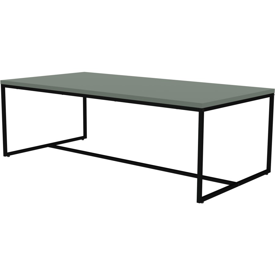 TENZO Lipp sofabord, rektangulr - misty grn spnplade og sort metal (120x60)