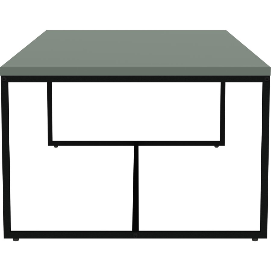 TENZO Lipp sofabord, rektangulr - misty grn spnplade og sort metal (120x60)