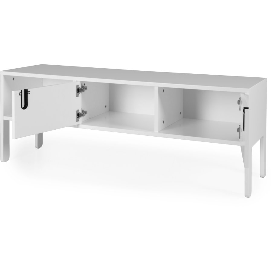 TENZO Uno TV-bord, m. 2 lger, 3 rum og plasthndtag - hvid MDF (137x40)