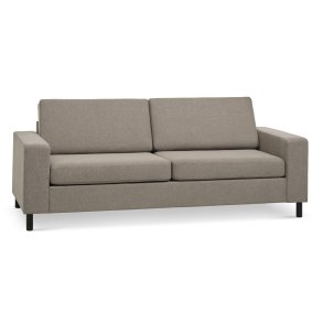 Pan 2,5 pers. sofa - antelope beige polyester stof og sort tr