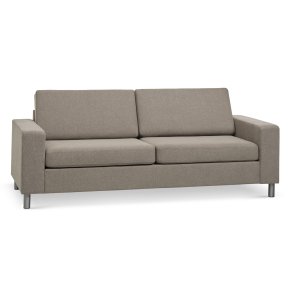 Pan 2,5 pers. sofa - antelope beige polyester stof og brstet aluminium