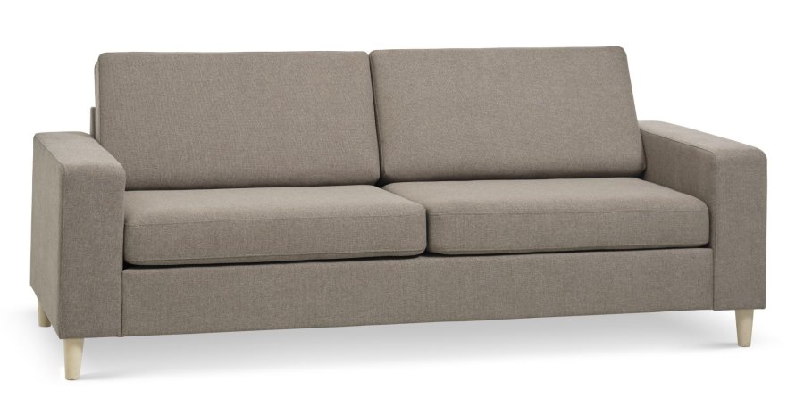 Pan 2,5 pers. sofa - antelope beige polyester stof og natur tr