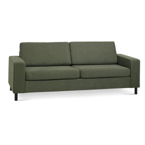 Pan 2,5 pers. sofa - vinter mosgrn polyester stof og sort tr