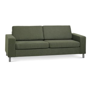 Pan 2,5 pers. sofa - vinter mosgrn polyester stof og brstet aluminium