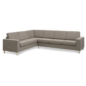 Pan set 7 corner hjrnesofa - antelope beige polyester stof og natur tr