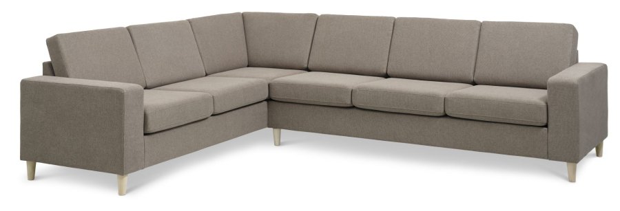 Pan set 7 corner hjrnesofa - antelope beige polyester stof og natur tr
