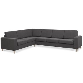 Pan set 7 corner hjrnesofa - antracitgr polyester stof og natur tr