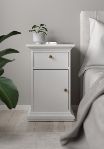 TVILUM Paris natbord, m. 1 lge og 1 skuffe - hvid folie/spnplade (43.6x40)