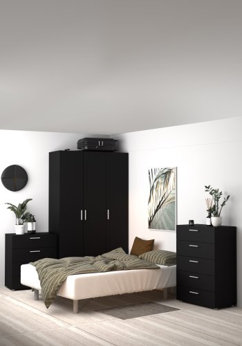 TVILUM Pepe Garderobeskab 3 lgerr - ParcelMatt Black Matt Black