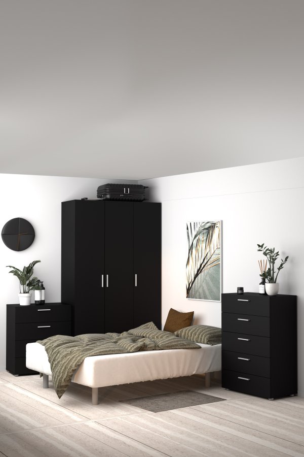 TVILUM Pepe Garderobeskab 3 lgerr - ParcelMatt Black Matt Black