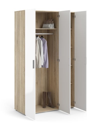 TVILUM Pepe Garderobeskab 3 lgerr - ParcelEg struktur Hvid hjglans