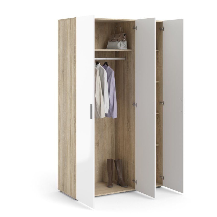 TVILUM Pepe Garderobeskab 3 lgerr - ParcelEg struktur Hvid hjglans