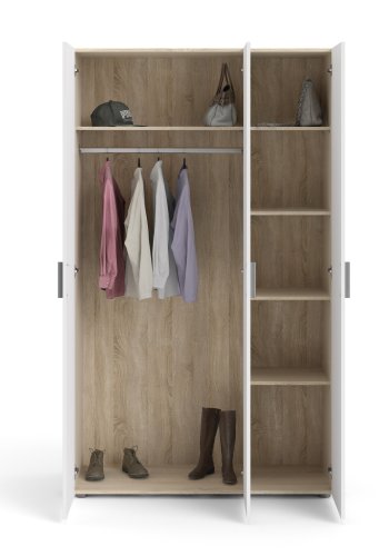 TVILUM Pepe Garderobeskab 3 lgerr - ParcelEg struktur Hvid hjglans